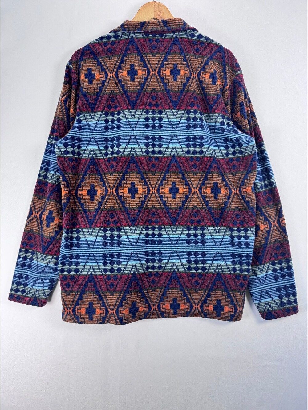 Orvis Aztec Geometric Gorpcore Outdoor Warm Fleece Pullover Quarter Zip Men's L - Picture 7 of 10